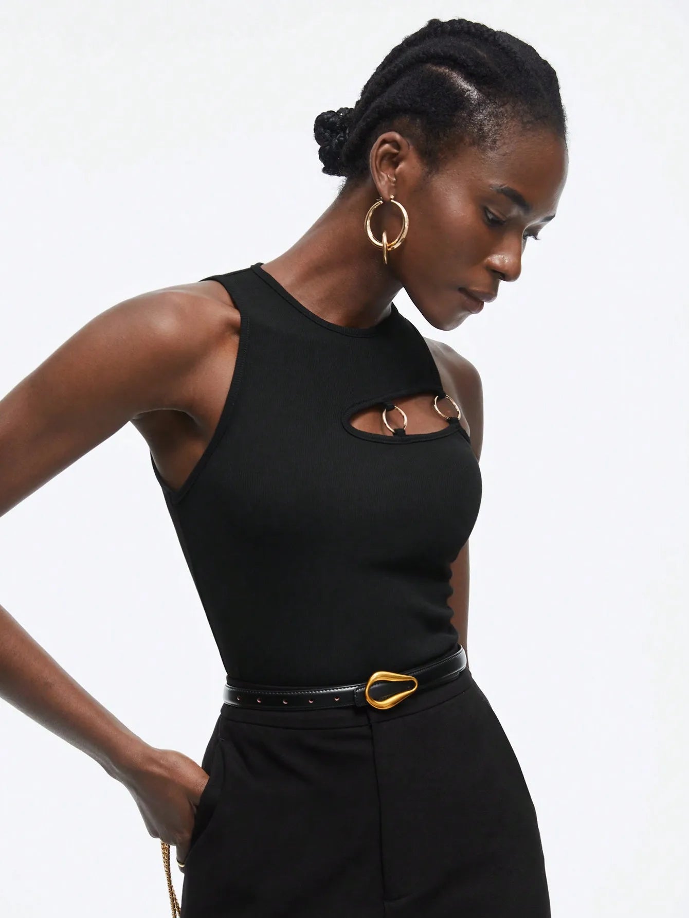 New Summer Women Casual Black Tank Top Sexy Crop Top Streetwear Simple T Shirt Hollow Out Corset Top Female Slim Short T Shirt