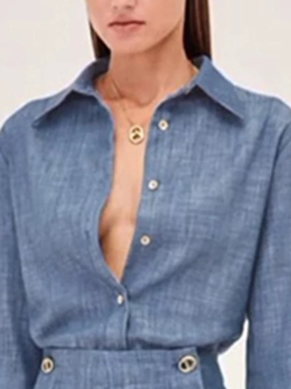 Kristarsgirl Autumn 2025 Simple Urban 2 Pieces Set for Woman Long Shirts Tops High Waisted Long Pants Office Outfits Two Piece