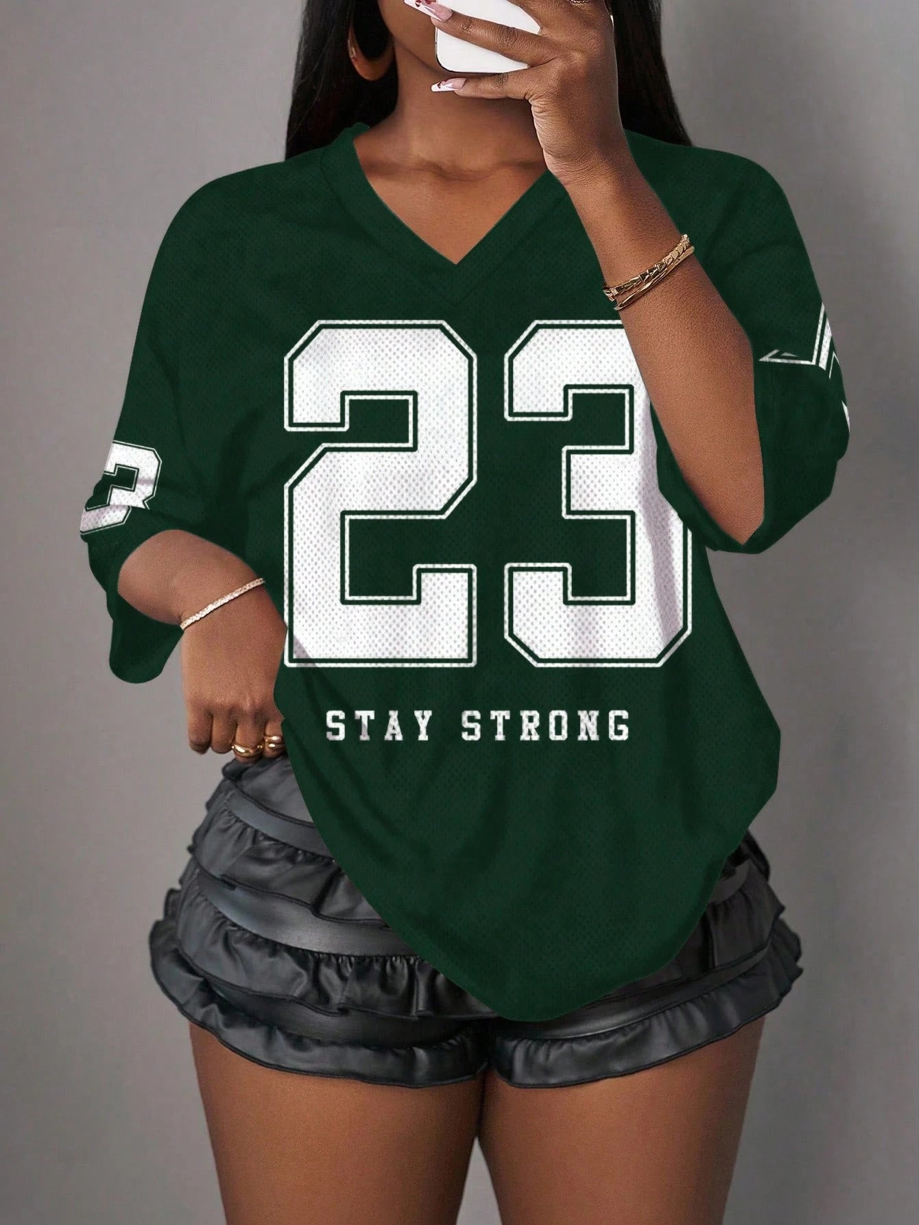  Casual Minimalist Letter NO.23 Graphic T-Shirt For Women Summer Sports Jersey Suitable For Basketball Games Y2k Ladies Clothes