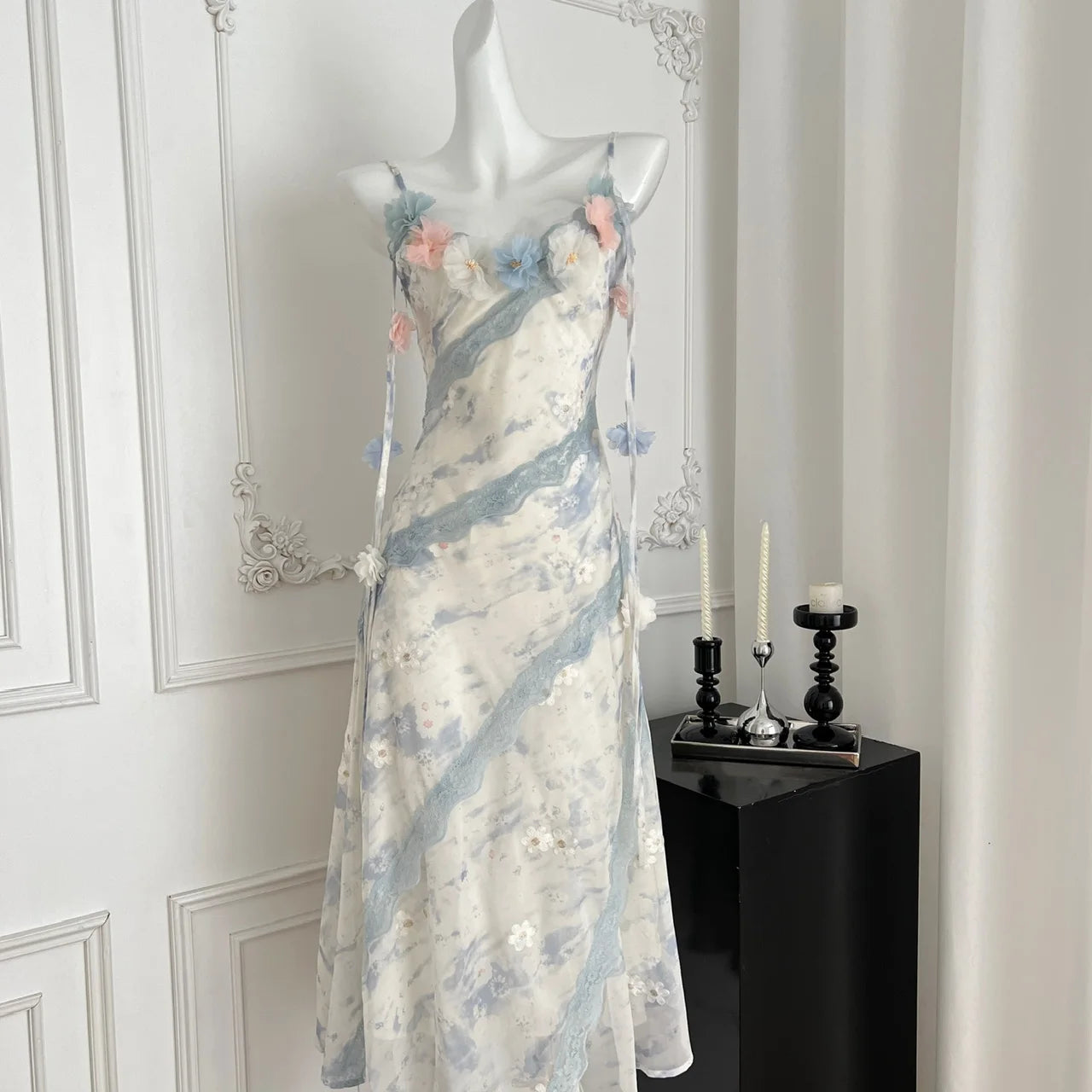 2025 Fairy Print Midi Dress Women Fashion Elegant Vacation Floral Spaghetti Strap Dresses Summer Korean Sexy Bodycon Vestidos