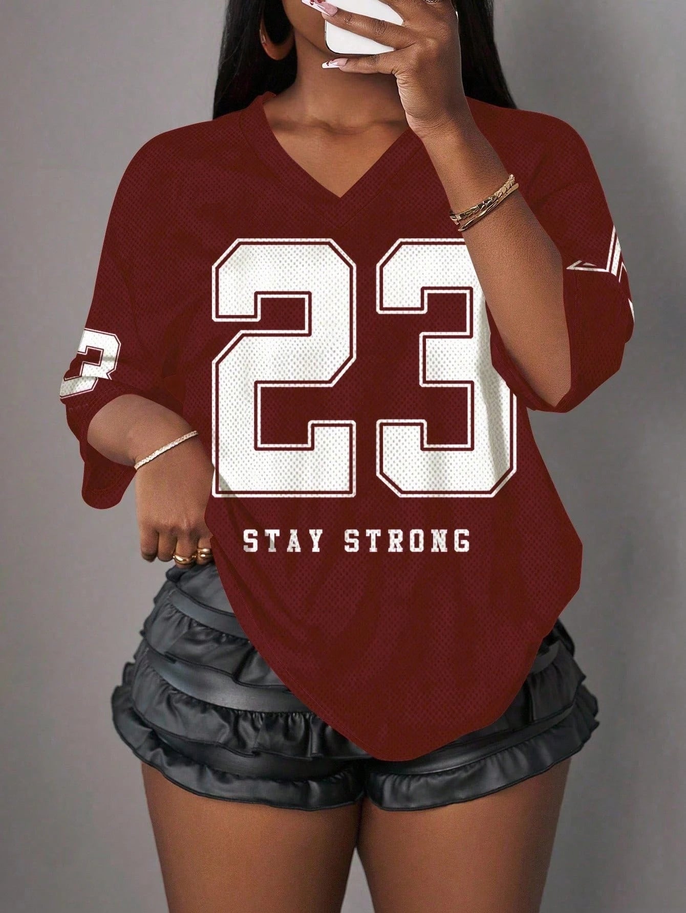  Casual Minimalist Letter NO.23 Graphic T-Shirt For Women Summer Sports Jersey Suitable For Basketball Games Y2k Ladies Clothes