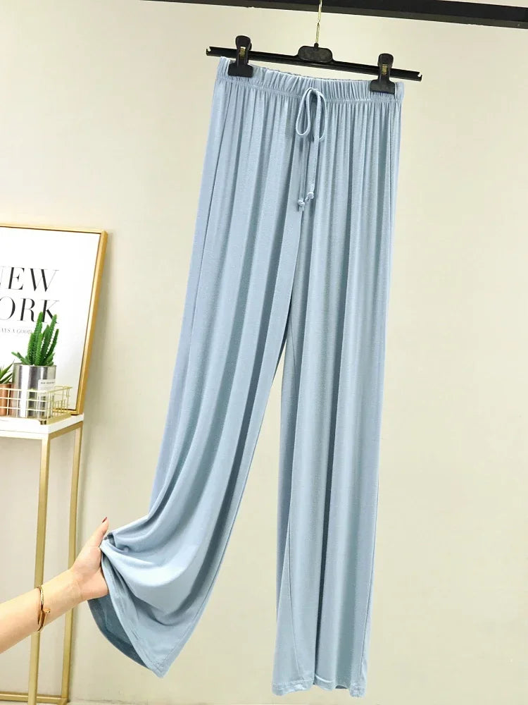 New Spring Summer Modal Women Pants Loose Casual Wide Leg Pants for Women Bottoms Korean Fashion Beige Streetwear Women Clothes