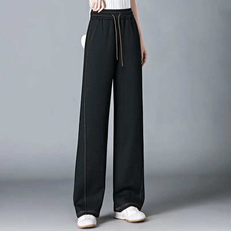 New Korean Casual And Fashion High Waisted Wide Leg Pants Women'S In Spring And Autumn Loose And Versatile Straight Leg Trousers