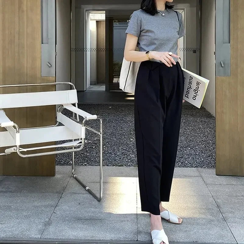 100% Pure Cotton Casual Short Sleeved T-shirt for Women's Summer Elastic Slim Fit Round Neck Bottom Shirt for Women's  Fashion