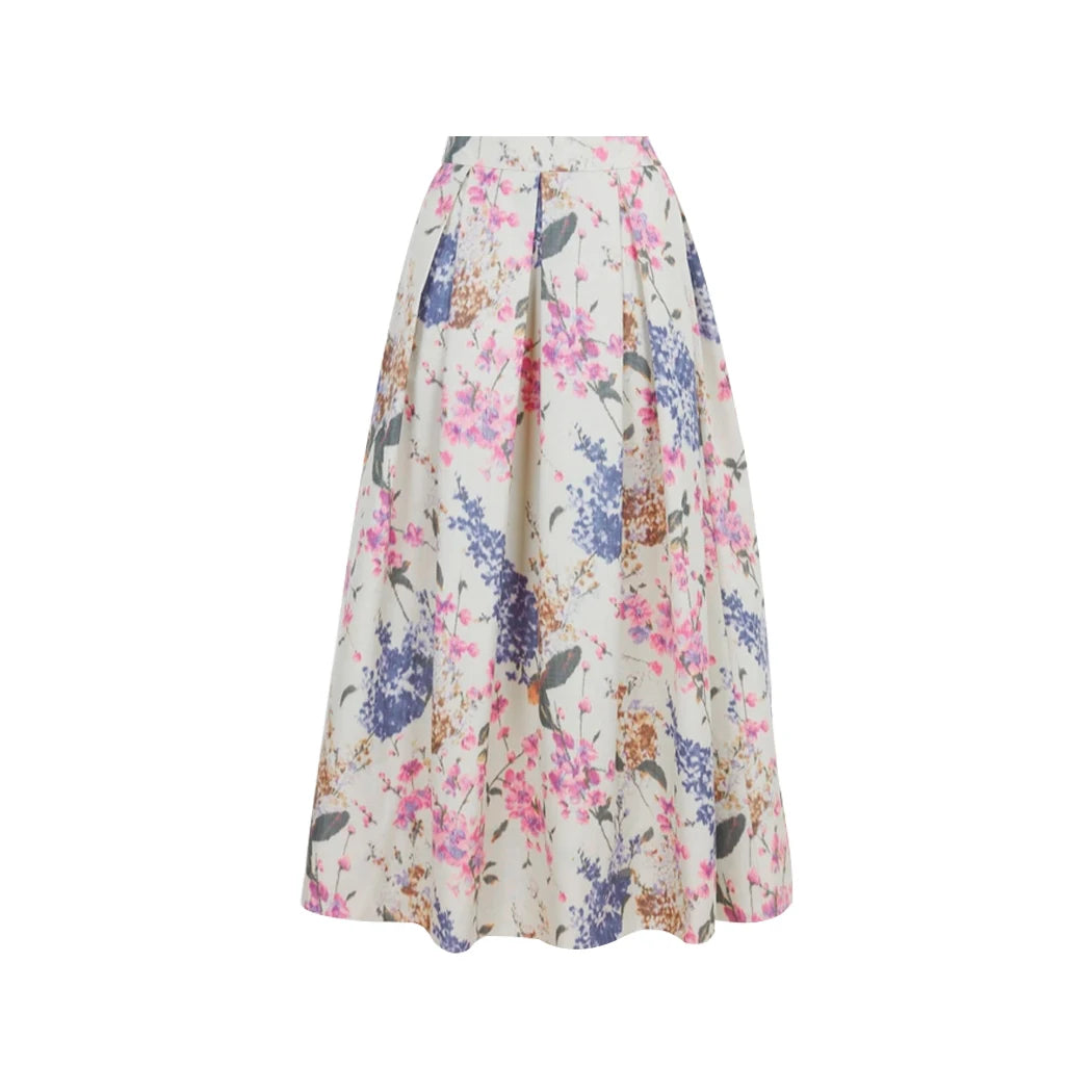 CHCH Women's Half Skirt 2025 New Flower Printed Long Skirt for Women's Commuting
