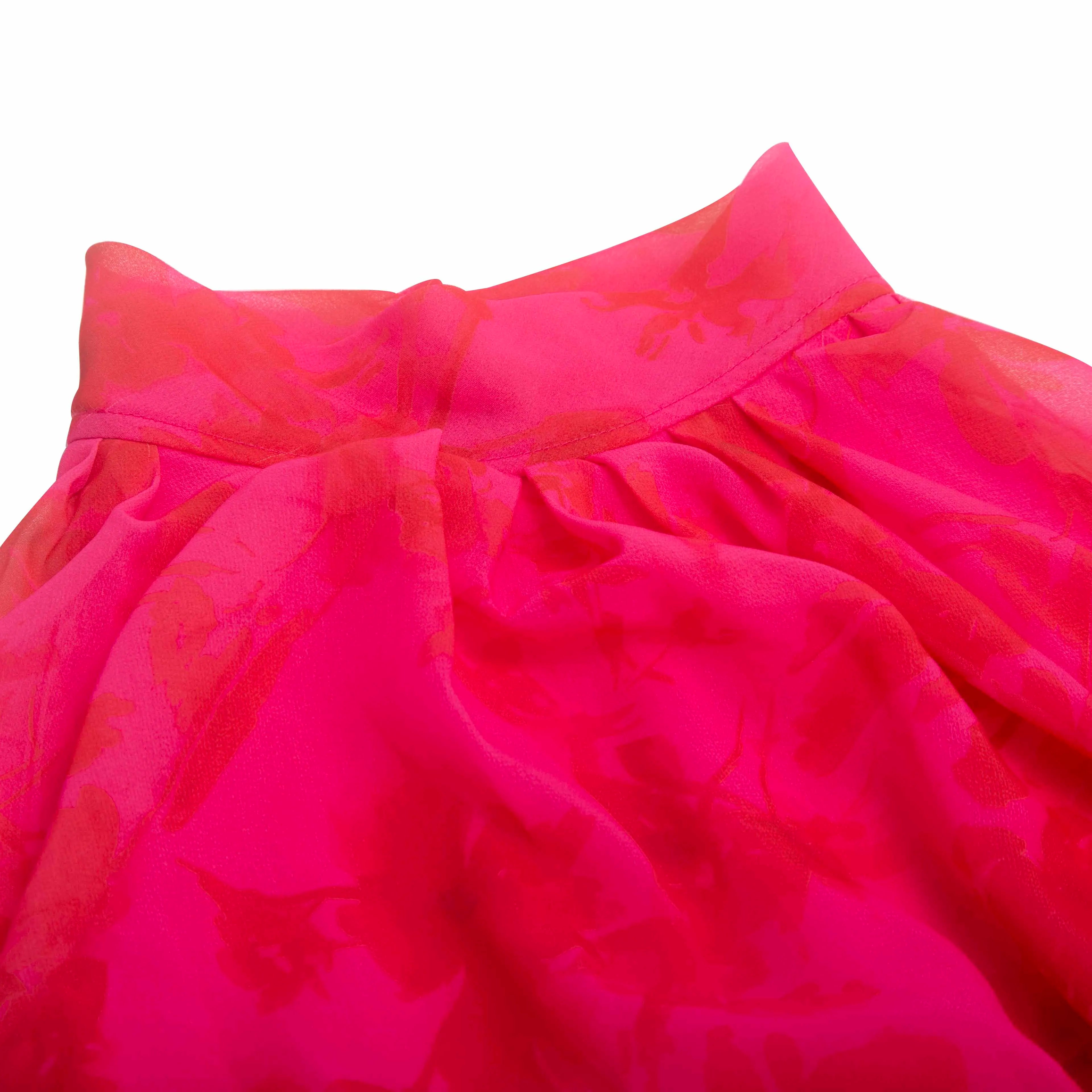 Women's Dress New Neck Hanging Chiffon Long Dress Rose Red Date Party A-line Women's Wear