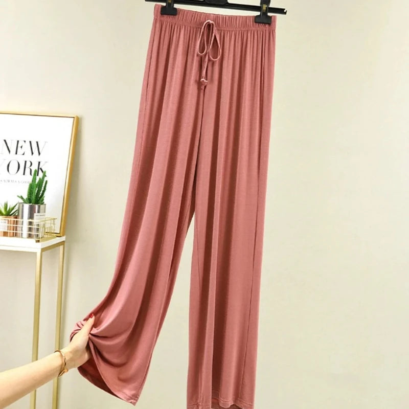 New Spring Summer Modal Women Pants Loose Casual Wide Leg Pants for Women Bottoms Korean Fashion Beige Streetwear Women Clothes