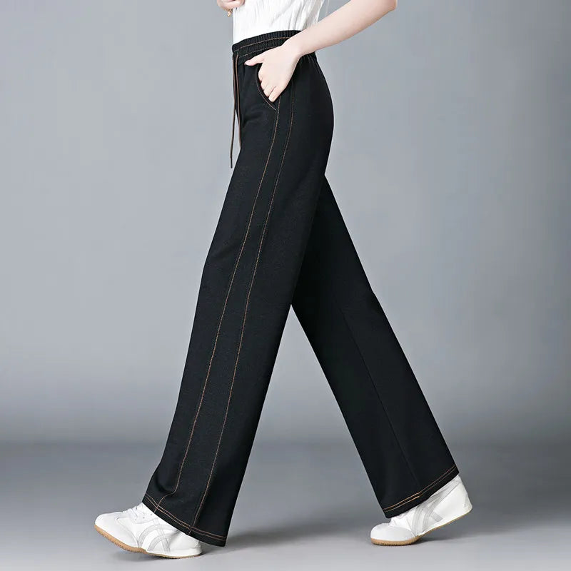 New Korean Casual And Fashion High Waisted Wide Leg Pants Women'S In Spring And Autumn Loose And Versatile Straight Leg Trousers