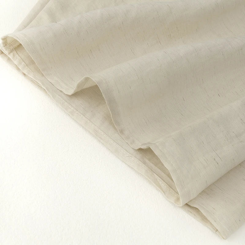 Linen pants with hem, wide-leg pants, women's summer thin, high-waisted, loose, drape, laid-back style Yamamoto pants