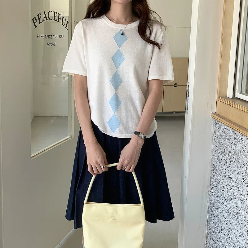 Summer Women's Clothing 100% Cotton T-shirts Short Half Sleeve O Neck Clothes Casual Pullover Basic Female Top