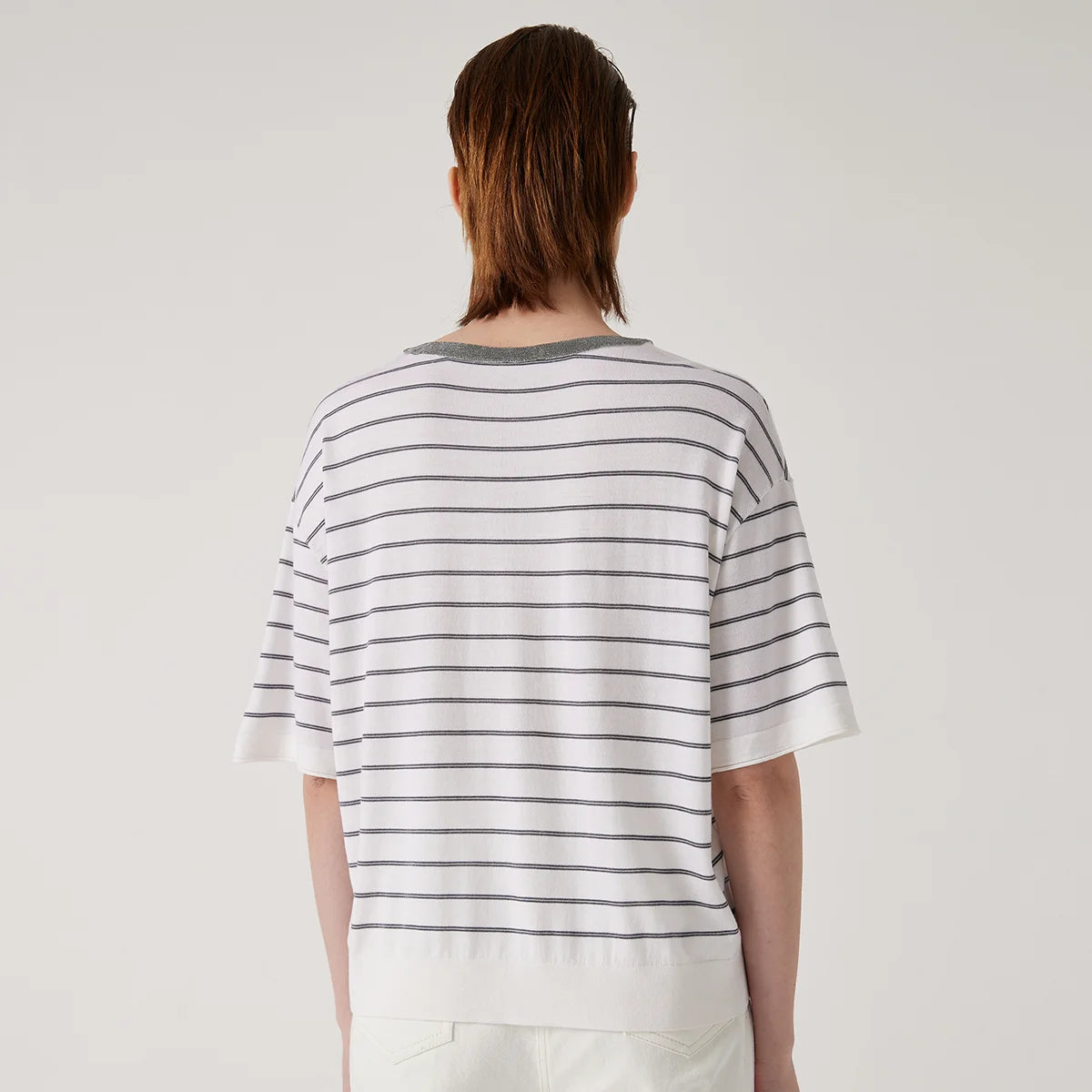 BD3511191 Women's Summer Wool Silk stripe tops Luxury Clothing Comfortable Breathable sweaters knitted tshirts