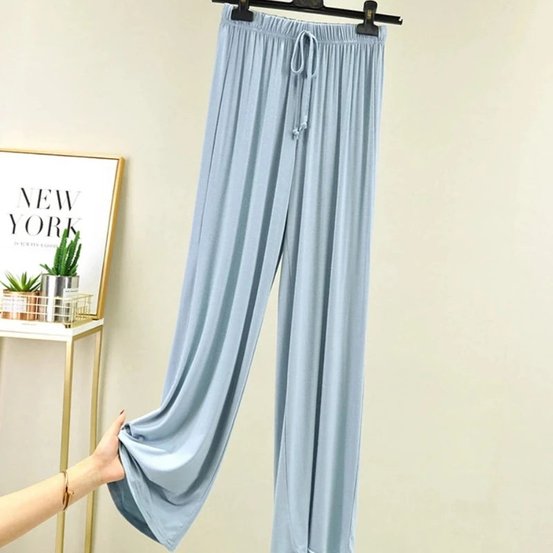 New Spring Summer Modal Women Pants Loose Casual Wide Leg Pants for Women Bottoms Korean Fashion Beige Streetwear Women Clothes